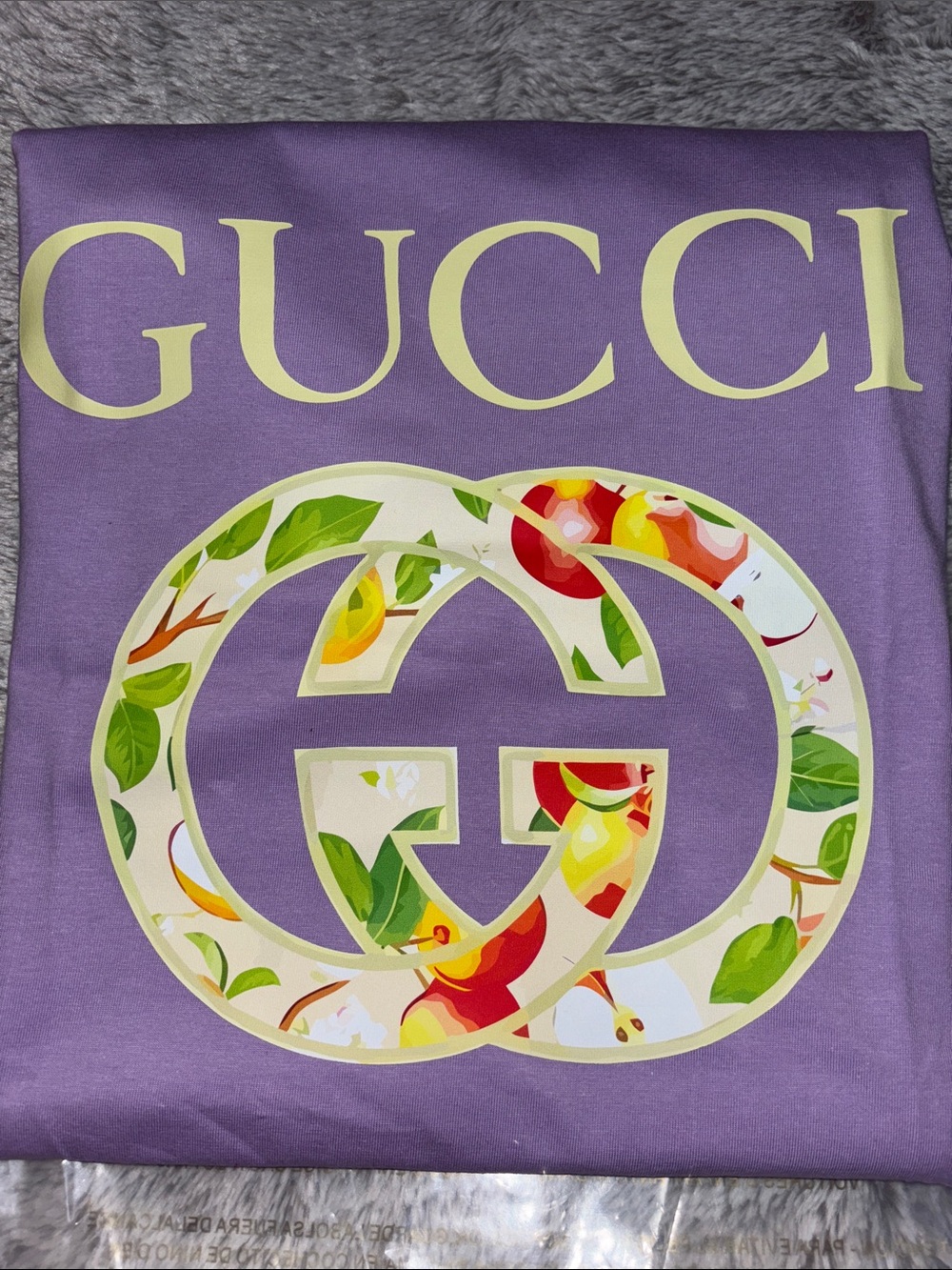 Gucci Purple Tee with Floral Double G Print - Picture 2 of 2